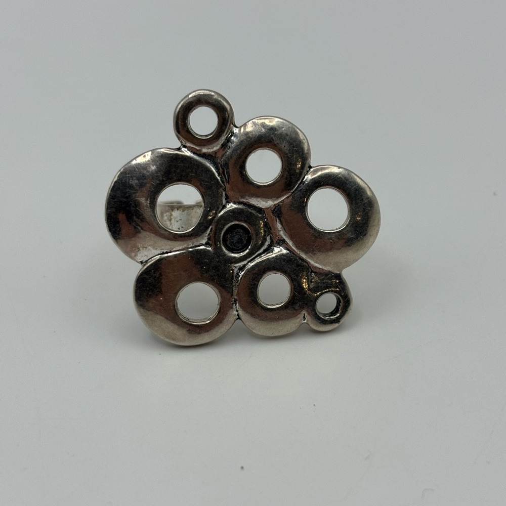 Brutalist Abstract Cluster Adjustable Statement Ring - Picture 3 of 11